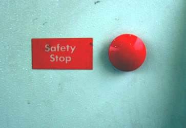 Red stop button Emergency stop button