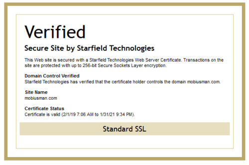 Security seal for secure site